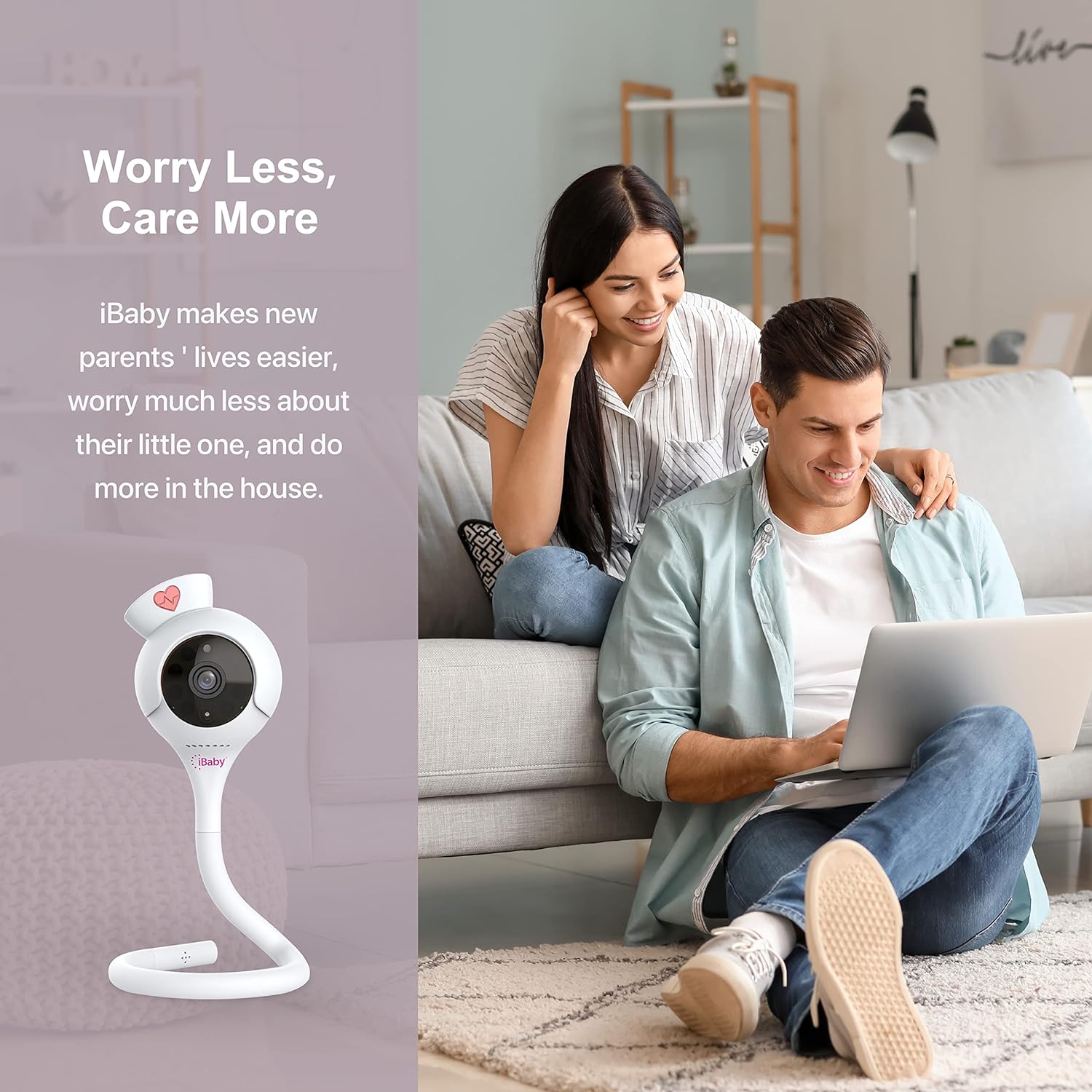 iBaby Smart Baby Breathing Monitor - with Camera and Audio, Tracking Baby's Breathing, Sleeping, Movement. i2 Wi-Fi Video Baby Monitor, Contactless, Work with Smartphone. - Image 4